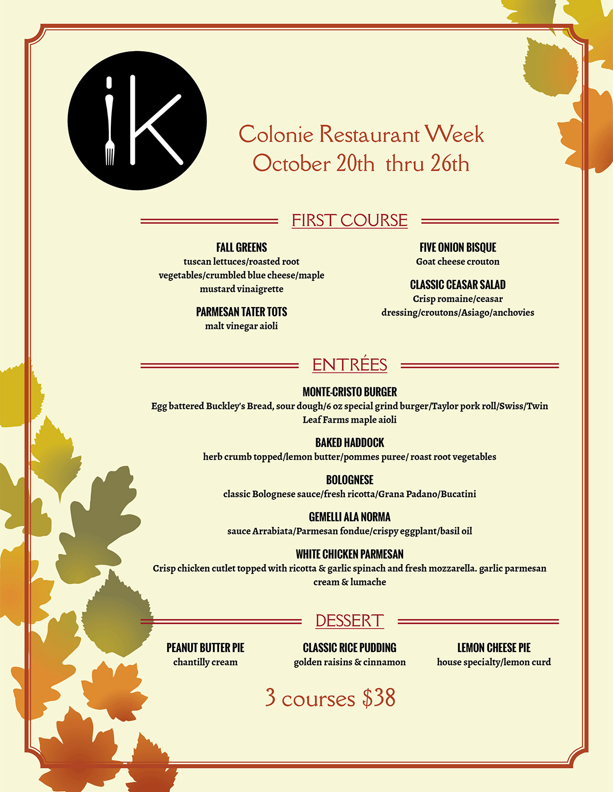 Restaurant week 2025 fall