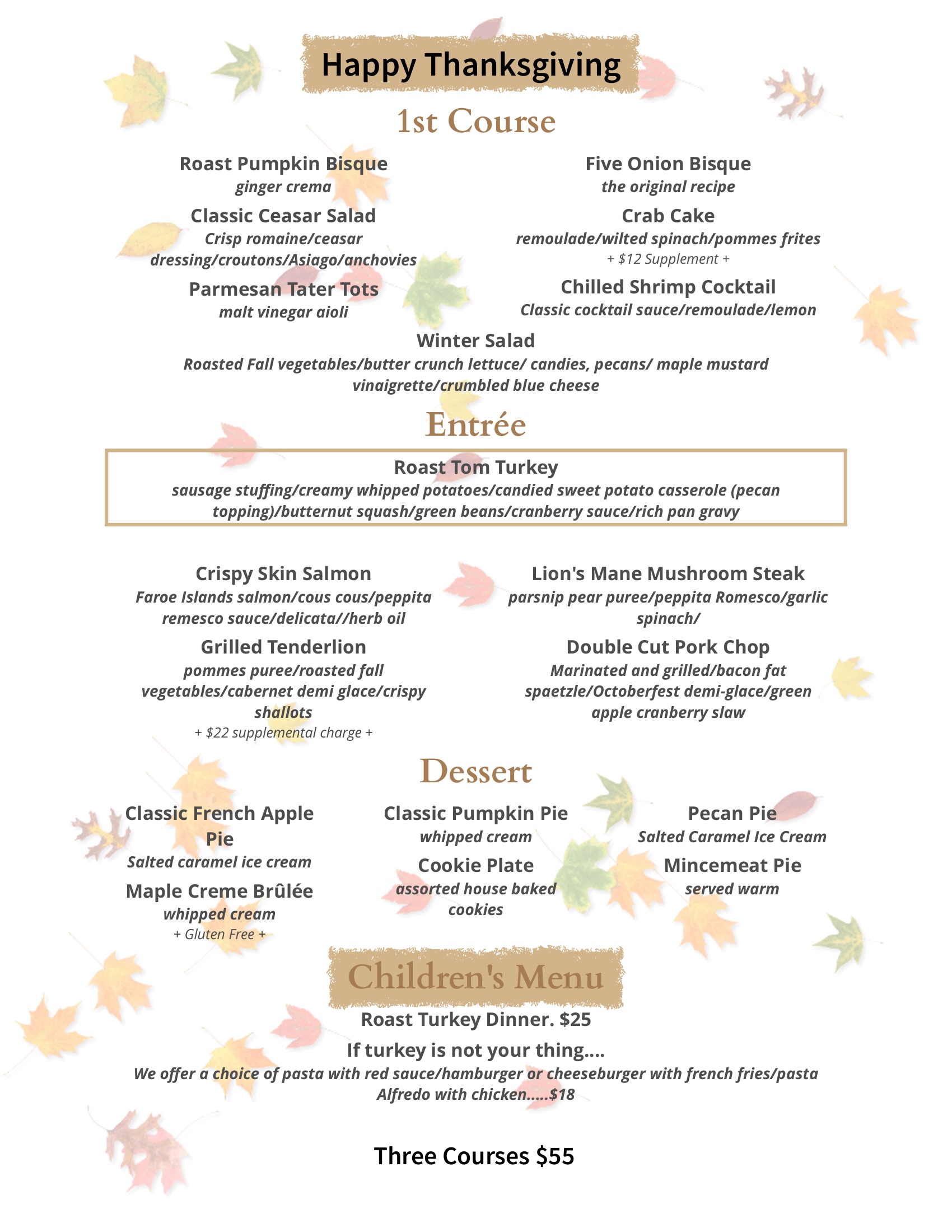 T day Menu 2025 page 1